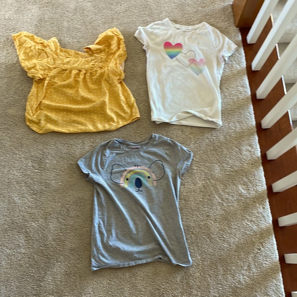 Girls Cat and Jack T-shirts x3